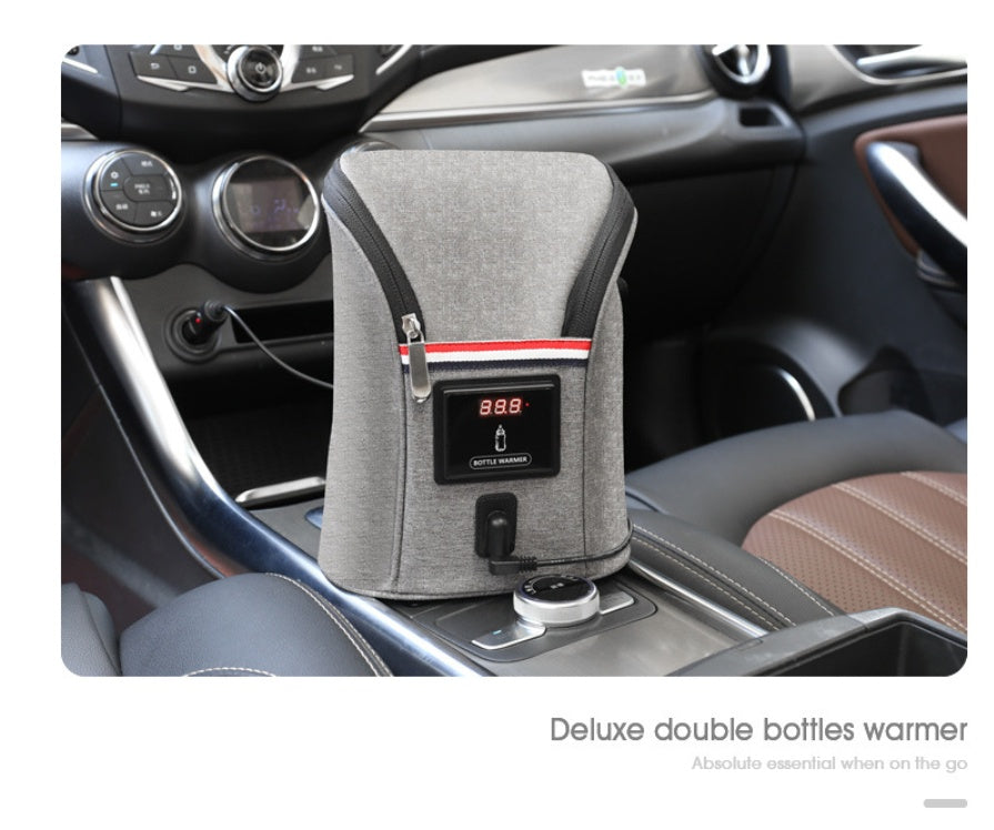 Car-Charging Dual Bottle Warmer – Portable & Convenient